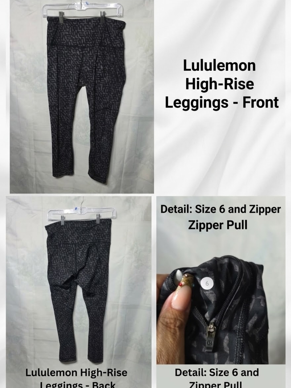 lululemon athletica Black All-Over Pattern High-Rise Leggings
